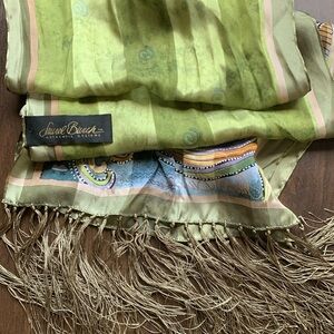 Laurel Burch Authentic Designs 100% silk scarf with horse and bird design